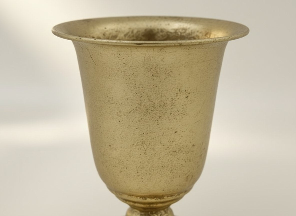 Vaso in Metallo Oro D19x25,5 cm Arredo e Decorazione Elegante per Casa