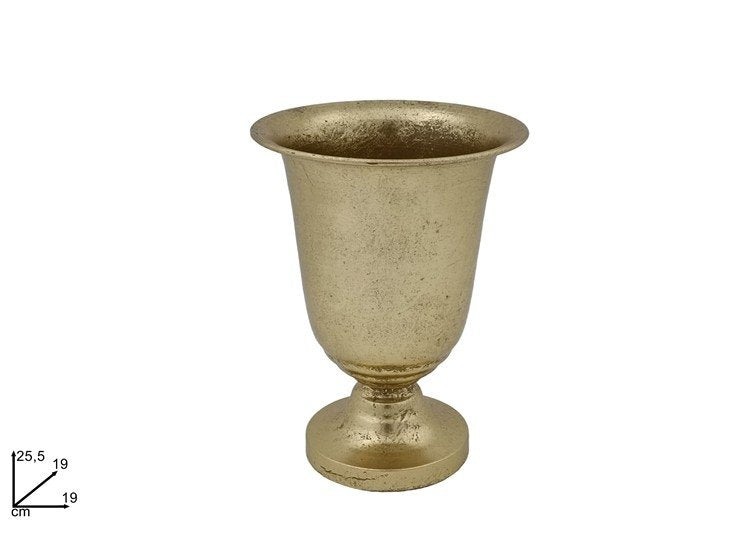 Vaso in Metallo Oro D19x25,5 cm Arredo e Decorazione Elegante per Casa