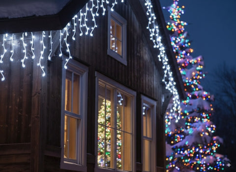 Tenda luminosa 120 LED bianco freddo 3 mt Natale ed esterni DFDIK-120LED-W-IP4