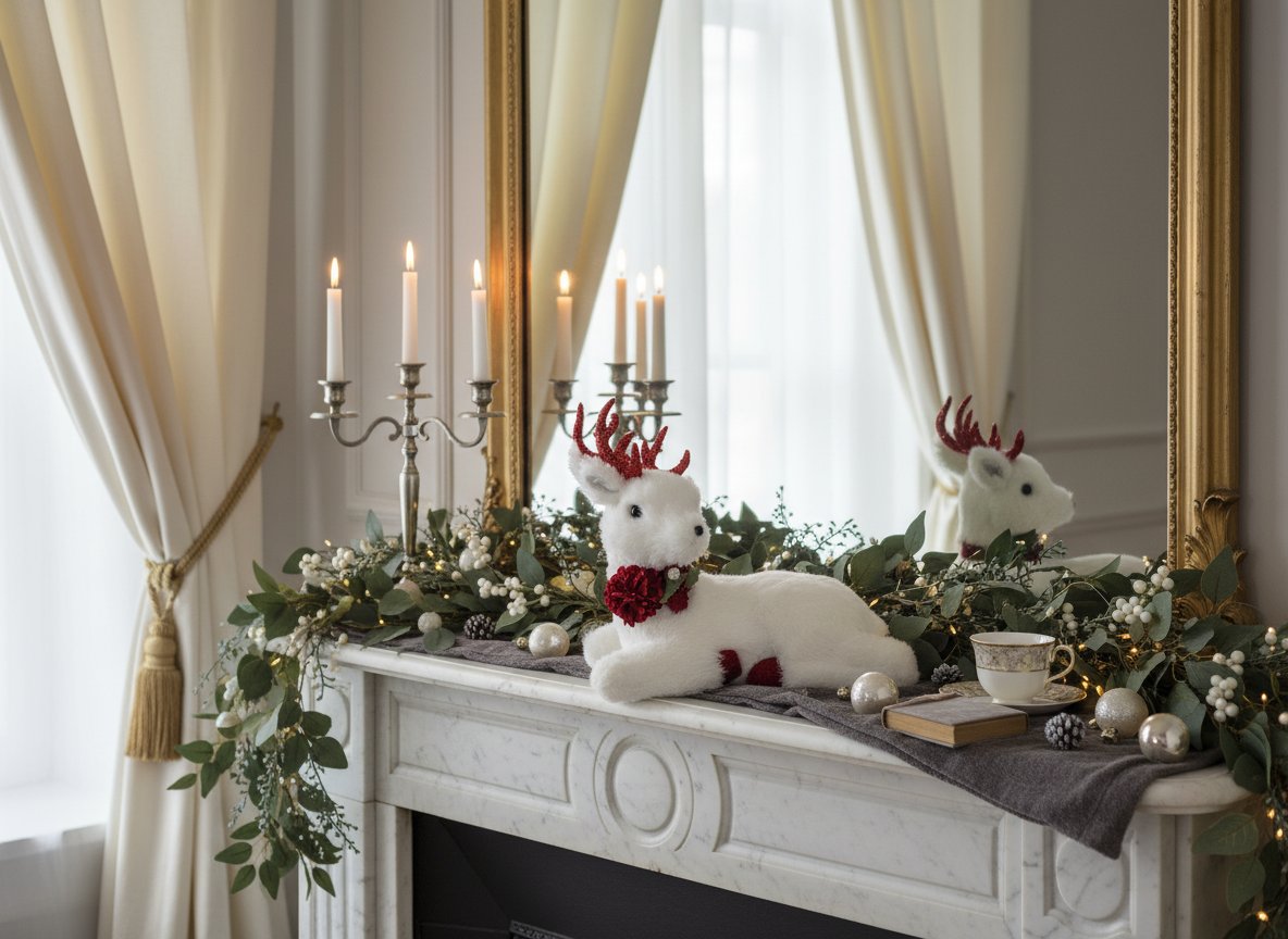 RENNA SEDUTA 23CM FANTASIA PAILLETTES ROSSO