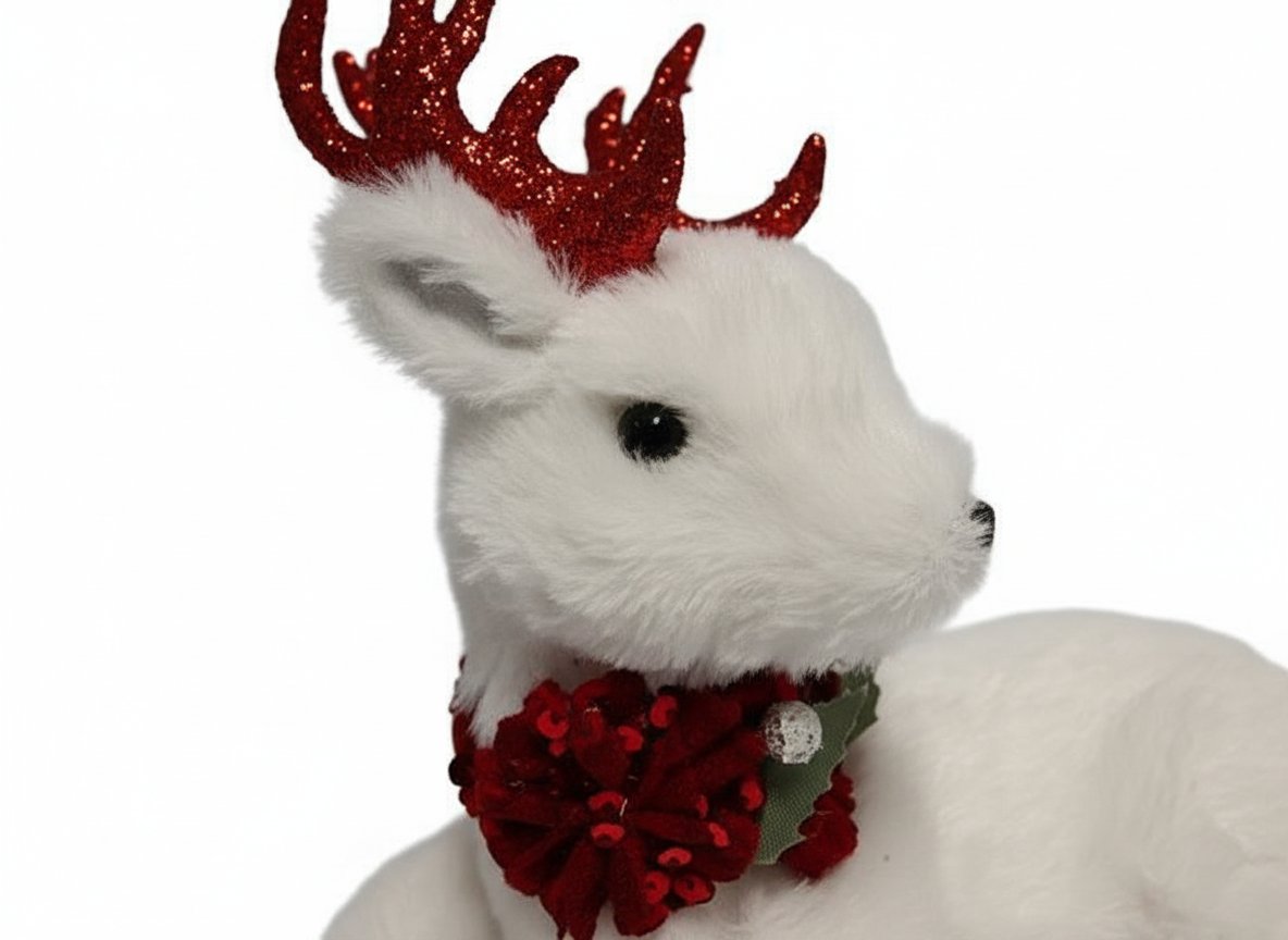 RENNA SEDUTA 23CM FANTASIA PAILLETTES ROSSO