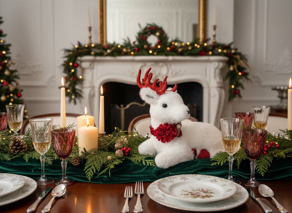 RENNA SEDUTA 23CM FANTASIA PAILLETTES ROSSO