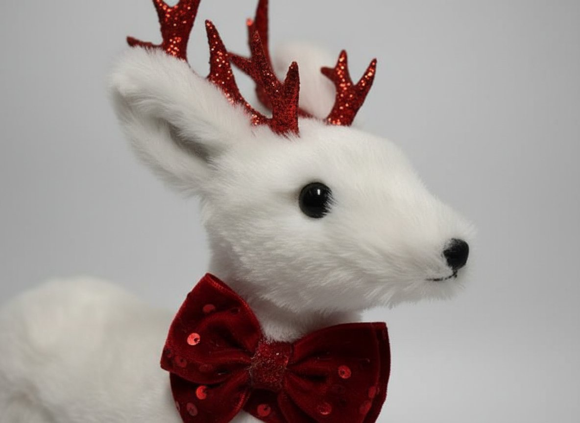 Renna Natalizia 25 cm con Paillettes Rosse | Decorazione Natalizia Elegante