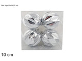 Palle di Natale Silver 10 cm Set 4 pz | Decorazioni Albero Decoro Rombi in Box