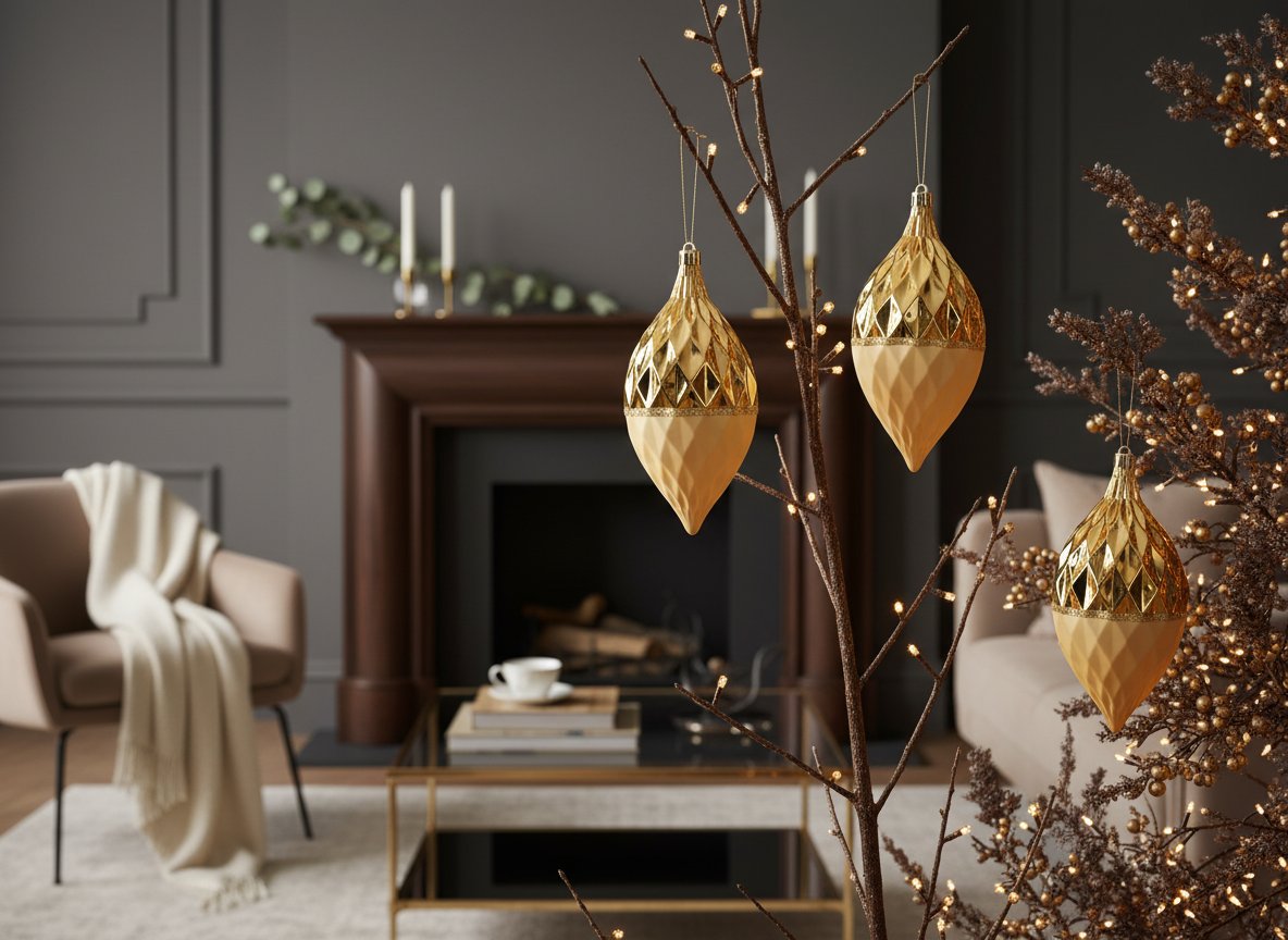 Set 3 Palle Goccia 16 cm Oro Lucido  Decorazioni Natalizie