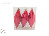 Set 3 appendini goccia rosso 12 cm in box PVC Decorazioni natale SS5791-3PCS-RED
