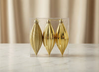 Appendini Goccia Natale 12cm Oro Lucido  Set 3pz in Box PVC