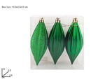 Set 3 appendini a goccia verdi 12 cm in box PVC Decorazioni natalizie S5791-3PCS