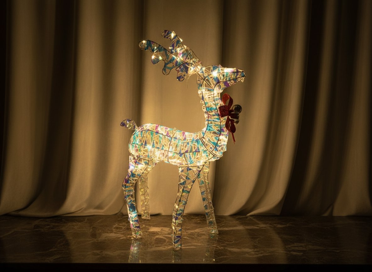 Renna Luminosa Rainbow 95 cm con 120 LED Decorazione Natalizia Interno ed Estern