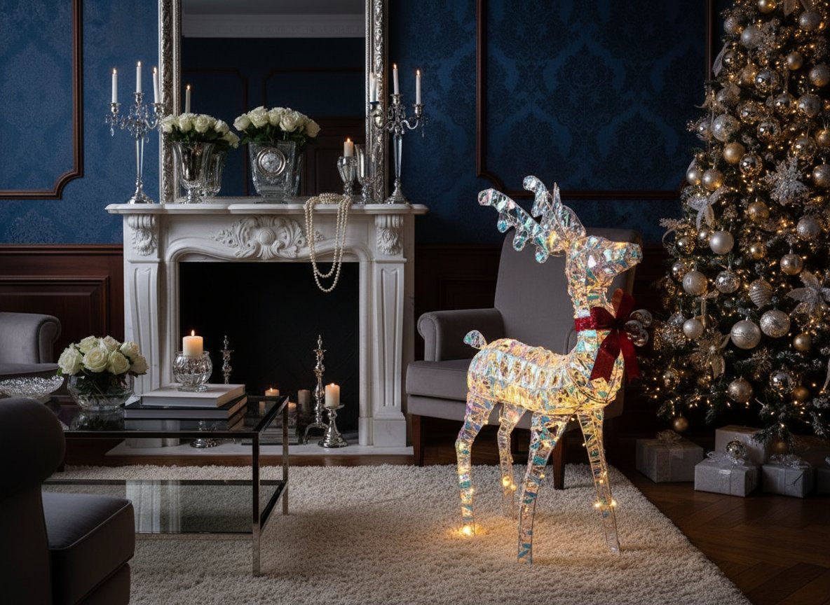 Renna Luminosa Rainbow 95 cm con 120 LED Decorazione Natalizia Interno ed Estern