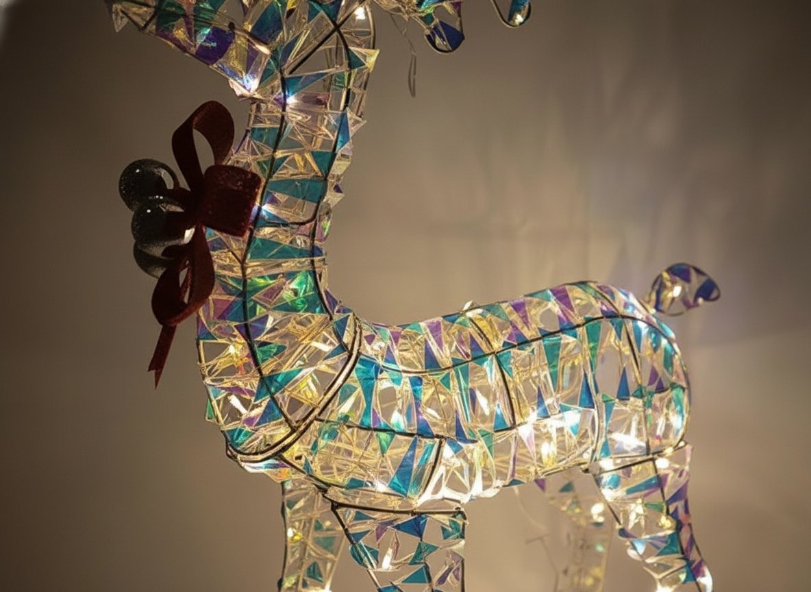 Renna Luminosa Rainbow 95 cm con 120 LED Decorazione Natalizia Interno ed Estern