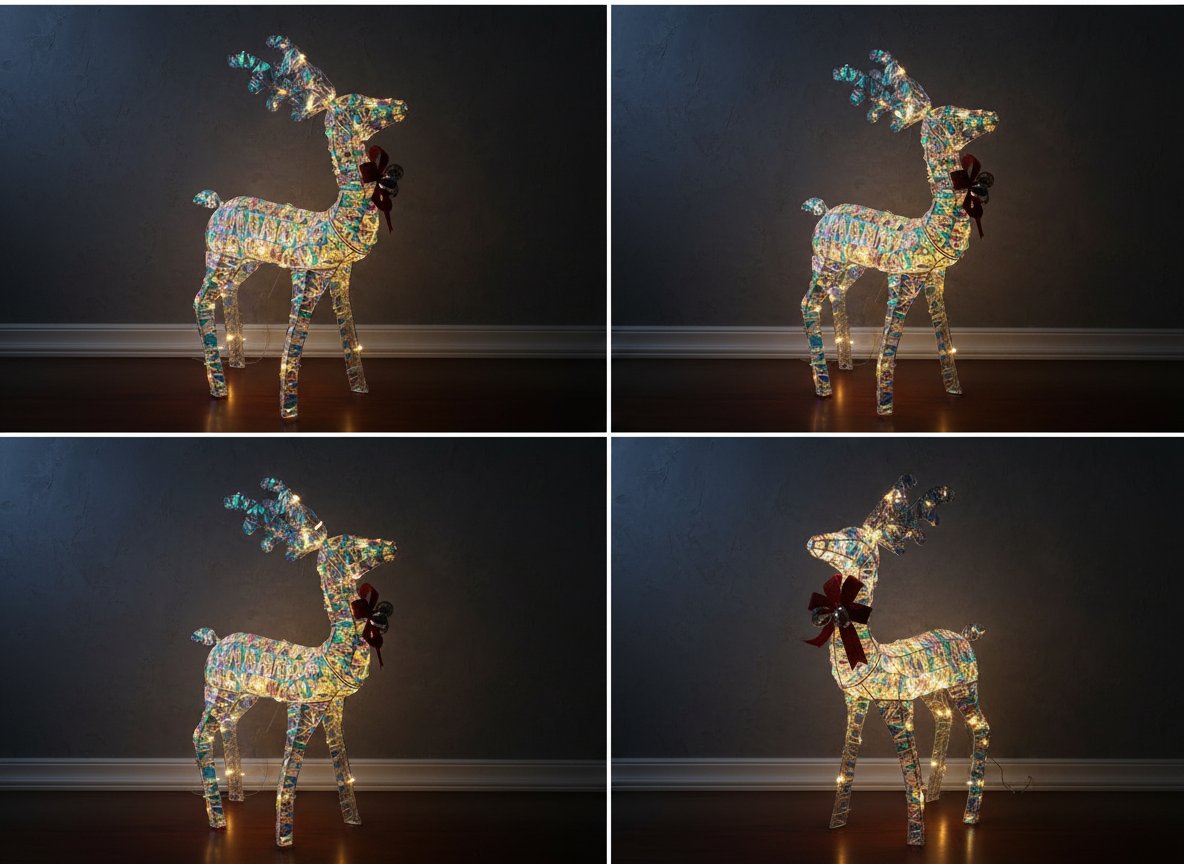 Renna Luminosa Rainbow 95 cm con 120 LED Decorazione Natalizia Interno ed Estern