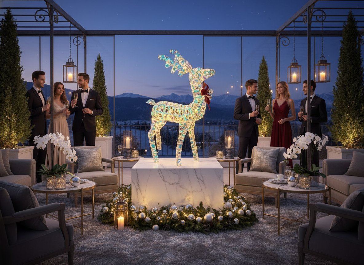 Renna Luminosa Rainbow 95 cm con 120 LED Decorazione Natalizia Interno ed Estern