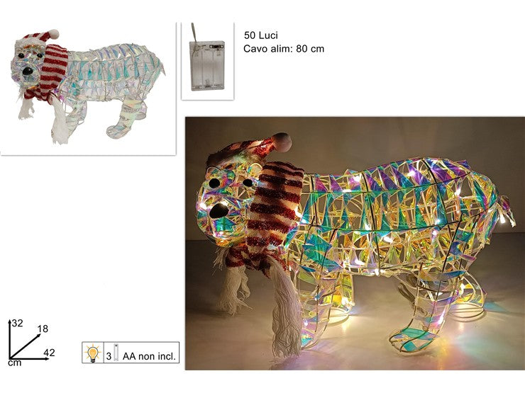 Orso Rainbow luminoso 42x32 cm con luci LED a batteria Decorazione natale