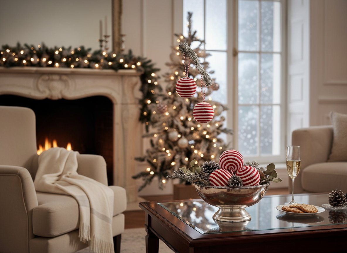 PALLA 8CM LANA ROSSO BIANCA SET 6PZ IN BOX PVC