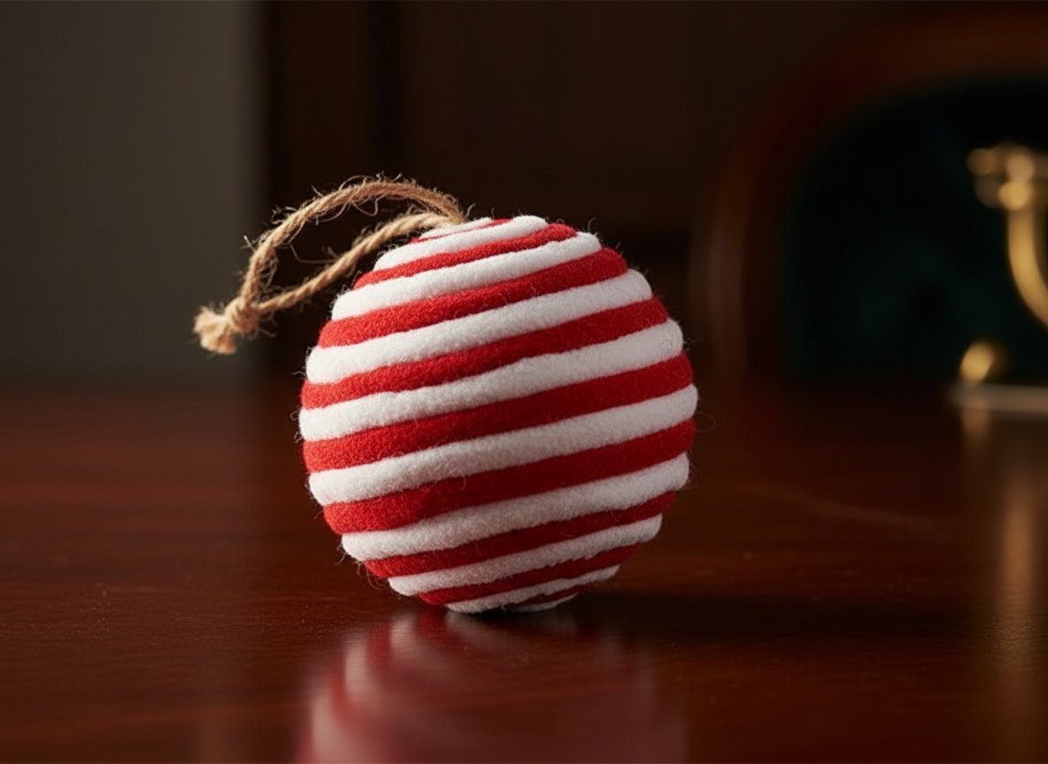 PALLA 8CM LANA ROSSO BIANCA SET 6PZ IN BOX PVC