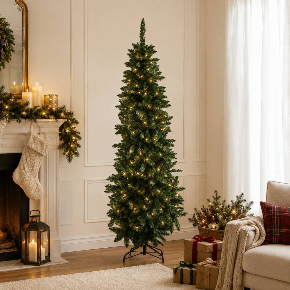 Albero di Natale Slim 120 cm Verde 160 Punte  Salvaspazio