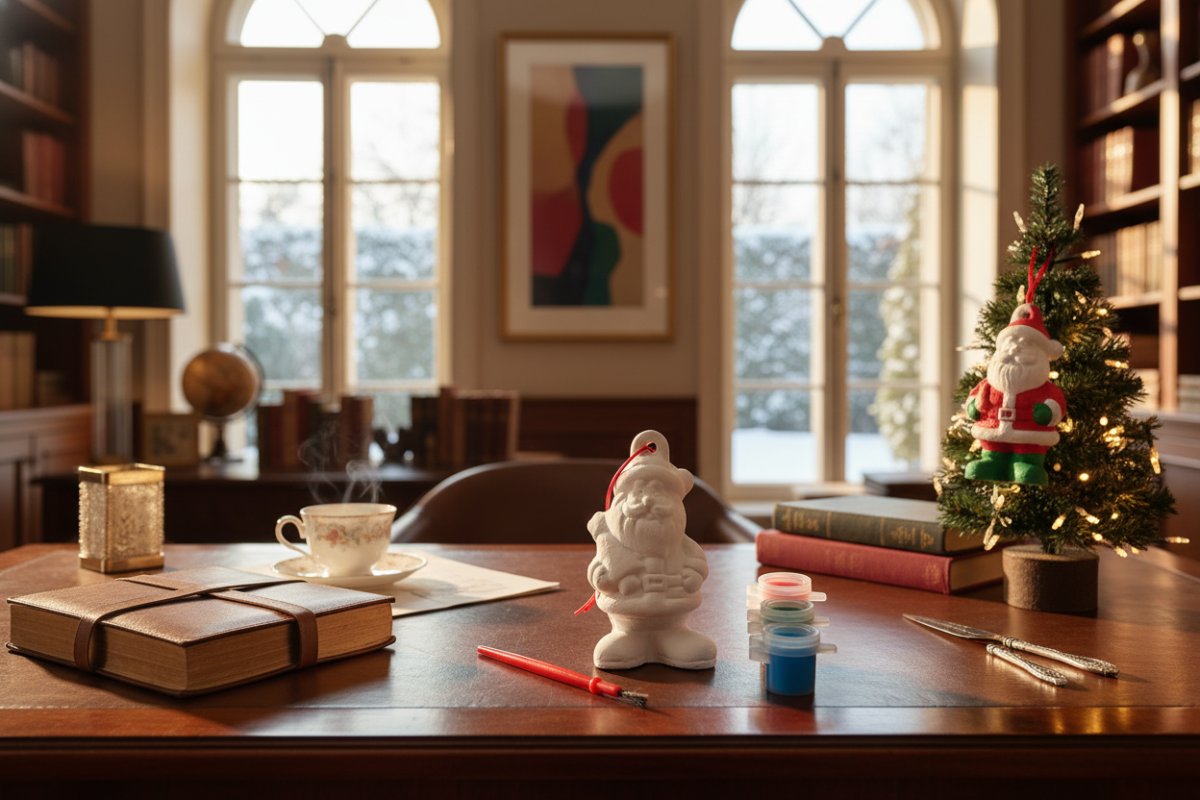 Babbo Natale Decoupage con 3 Colori e Pennello Kit da Dipingere Natalizio