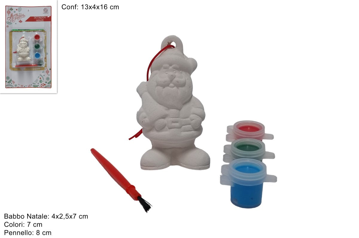Babbo Natale Decoupage con 3 Colori e Pennello Kit da Dipingere Natalizio
