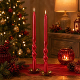 Candele Torciglione Rosse 25 cm  Set 2 Pezzi in Box