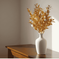 Stelo con Foglie Glitterate Oro 37 cm fiori  XDX24-24G/GOLD
