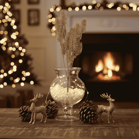 Stelo Rametti Glitterati Oro 34 cm Decorazione Natalizia Elegante XDX24-36G/GOLD