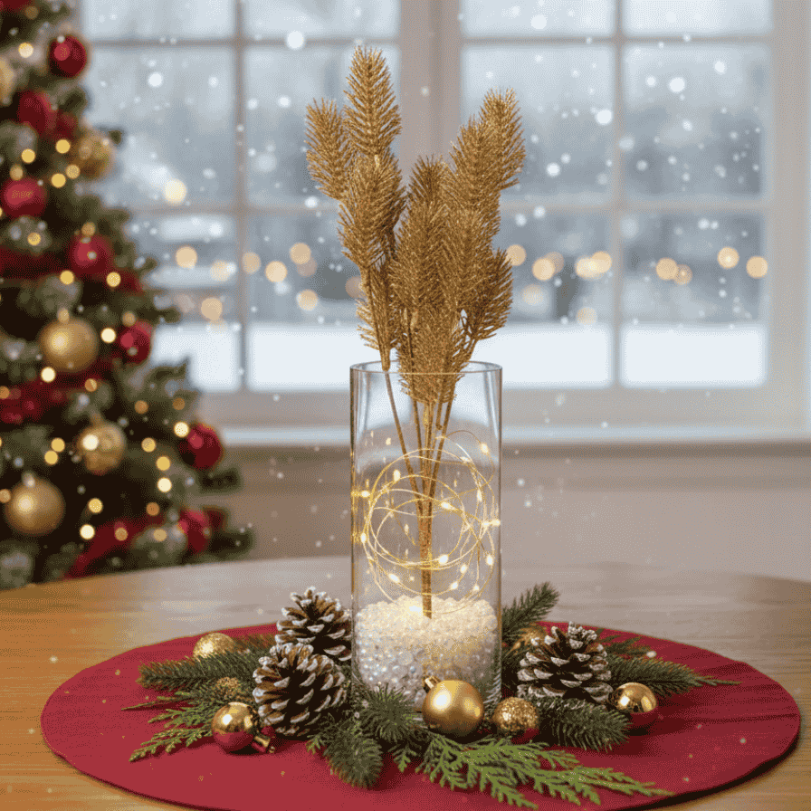 Stelo Rametti Glitterati Oro 34 cm Decorazione Natalizia Elegante XDX24-36G/GOLD