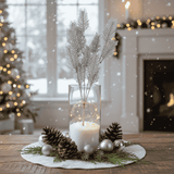 Stelo Rametti Glitterati Silver 34 cm  Decorazione Natalizia elegante XDX24-36G