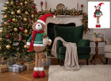 Orso Natalizio Estensibile 75 cm con Vestito Rosso e Verde  Decorazione di Nata