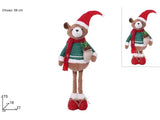 Orso Natalizio Estensibile 75 cm con Vestito Rosso e Verde  Decorazione di Nata