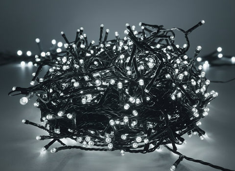 Minilucciole 120 LED Bianco Freddo 1,2m Ramificate Prolungabili  Uso Interno/Es