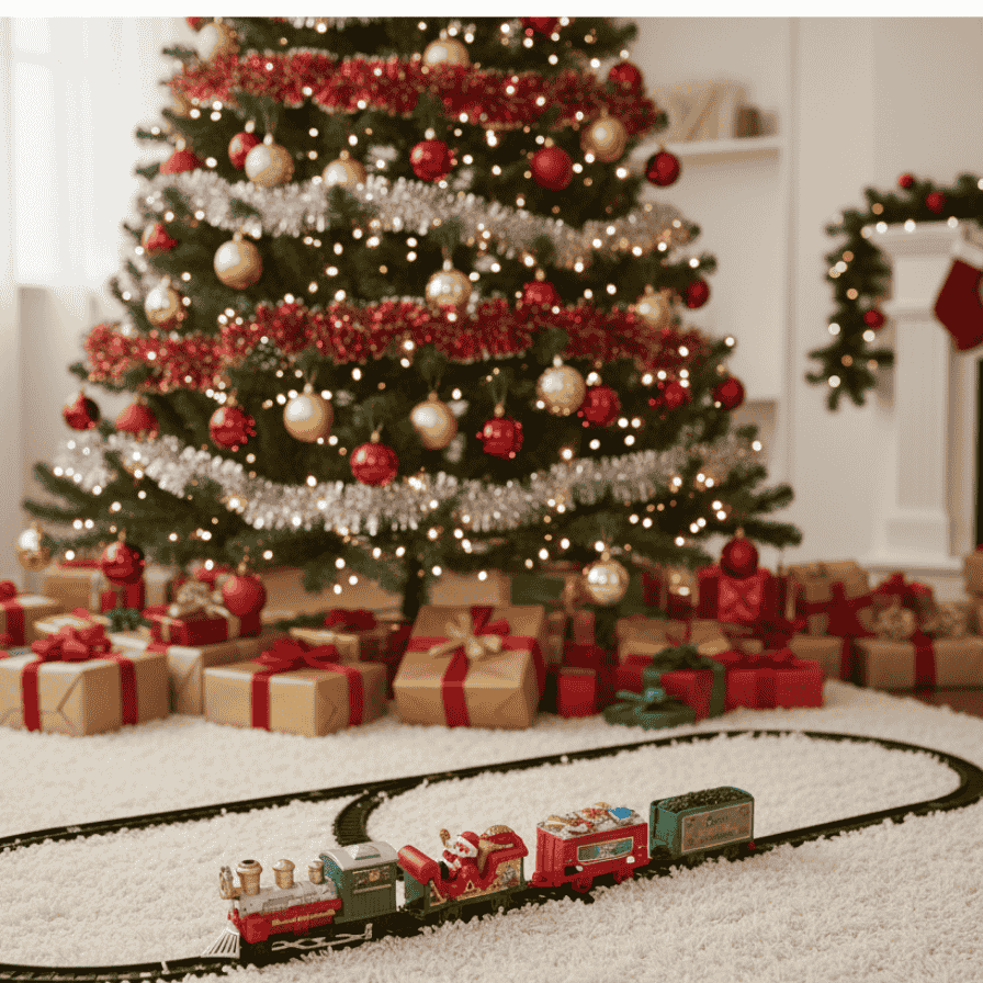 Trenino Natalizio con Musica e Luci  Pista 78x26 cm (HN819935)