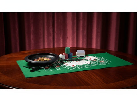 Gioco Roulette 25 cm con Set Casinò Completo  Carte, Fiches e Tappeto