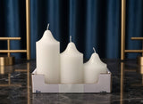 Set 3 Candele Bianche Decorative  Diverse Misure Ø 50 mm |