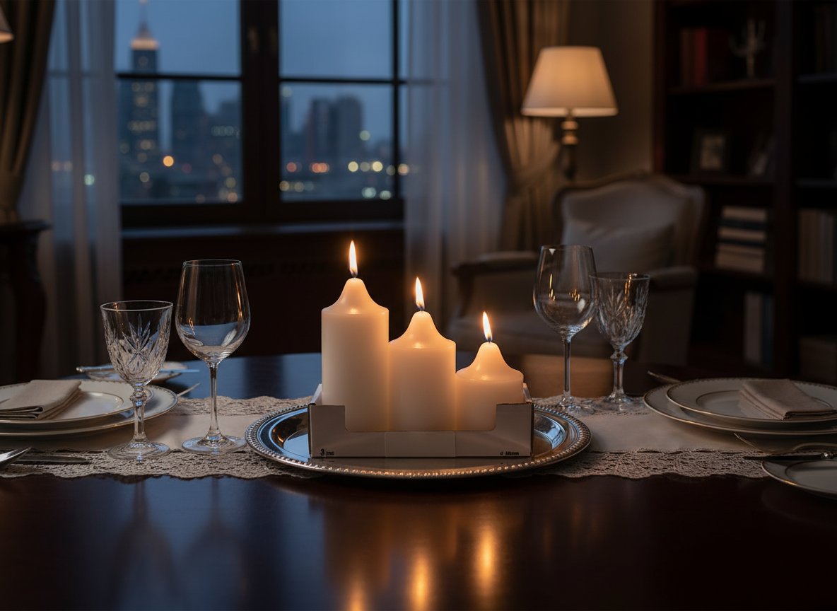 Set 3 Candele Bianche Decorative  Diverse Misure Ø 50 mm |