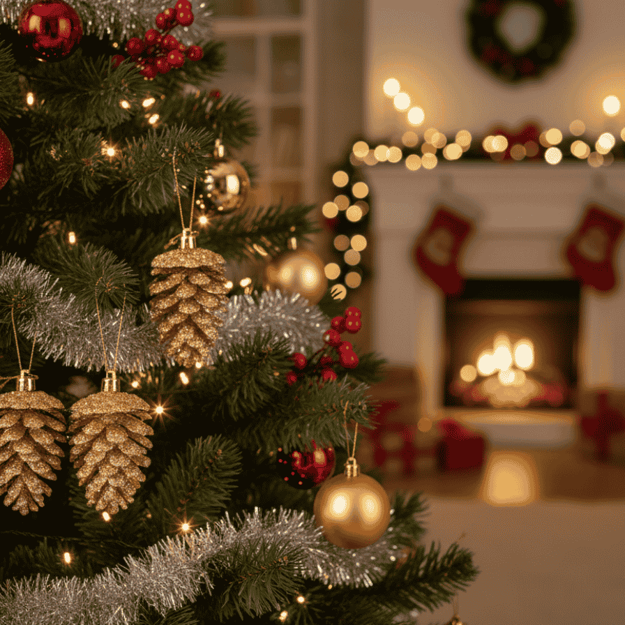 Appendino Pigne Glitterate Oro  Set 12 Pezzi in Box PVC FL-186/GO