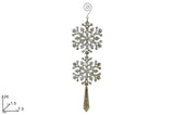 Appendino Fiocchi di Neve Pendente 28 cm Champagne Decorazione Natalizia Elegant