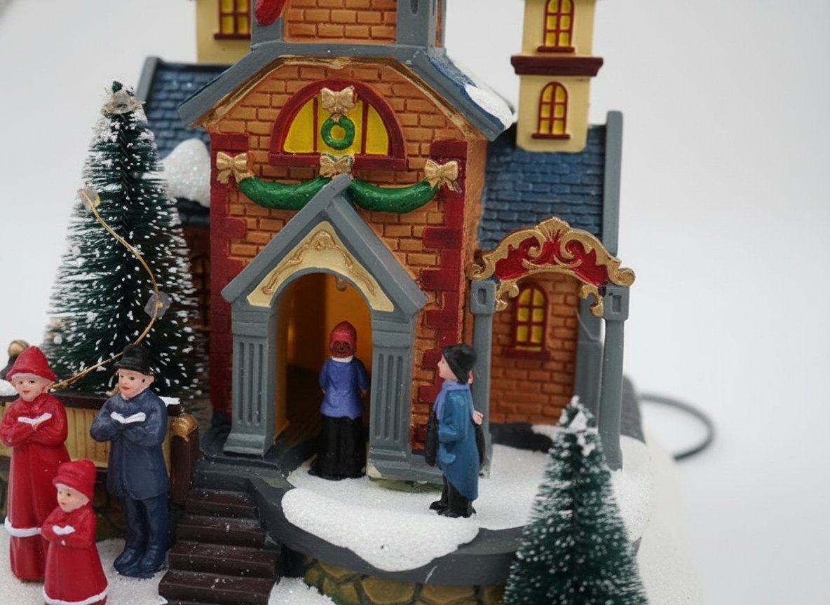 Giostrina Natalizia con Luci, Musica e Movimento Villaggio Luminoso 22,5 cm