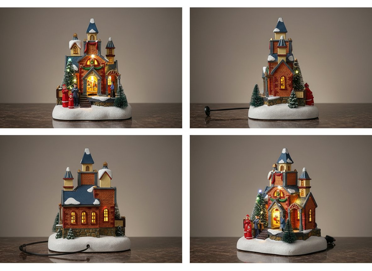 Giostrina Natalizia con Luci, Musica e Movimento Villaggio Luminoso 22,5 cm