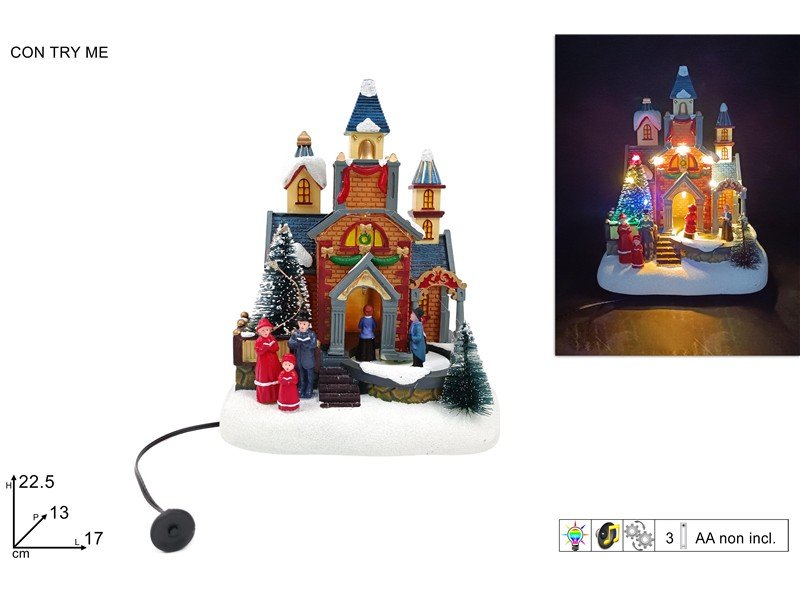 Giostrina Natalizia con Luci, Musica e Movimento Villaggio Luminoso 22,5 cm