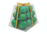 Set 18 Palle di Natale Verdi 5/6/7 cm in Box Piramide PVC  JNP2501-4