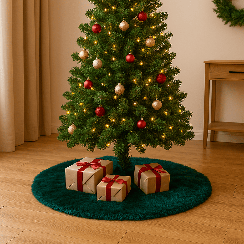 2S Tappeto Copribase Albero di Natale in Pelliccia Verde  Ø 80 cm TREE-SKIR