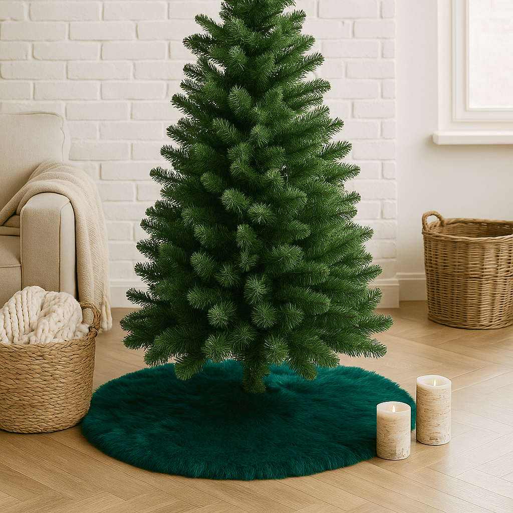 2S Tappeto Copribase Albero di Natale in Pelliccia Verde  Ø 80 cm TREE-SKIR
