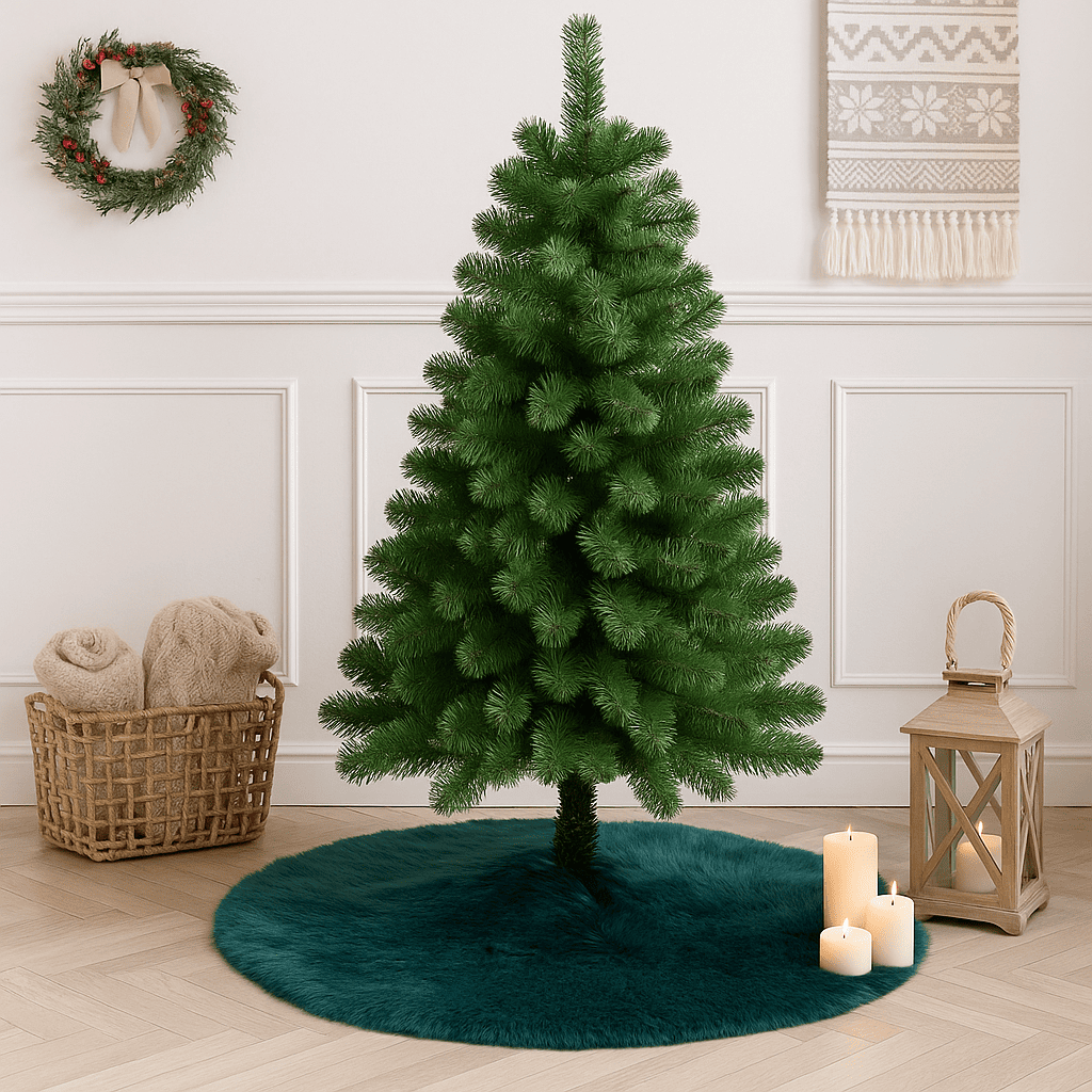 2S Tappeto Copribase Albero di Natale in Pelliccia Verde  Ø 80 cm TREE-SKIR