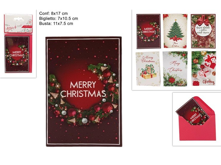 1Biglietto di Auguri Natalizio 3D 7x10,5 cm Cartolina di Natale  Modello casuale