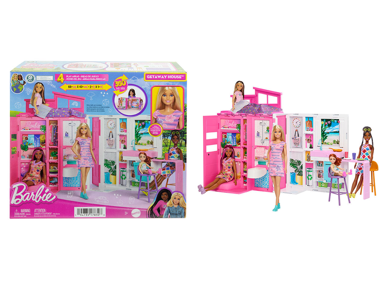 Mattel Barbie Loft Casa Vacanze con Bambola Playset Casa Portatile con Accessori