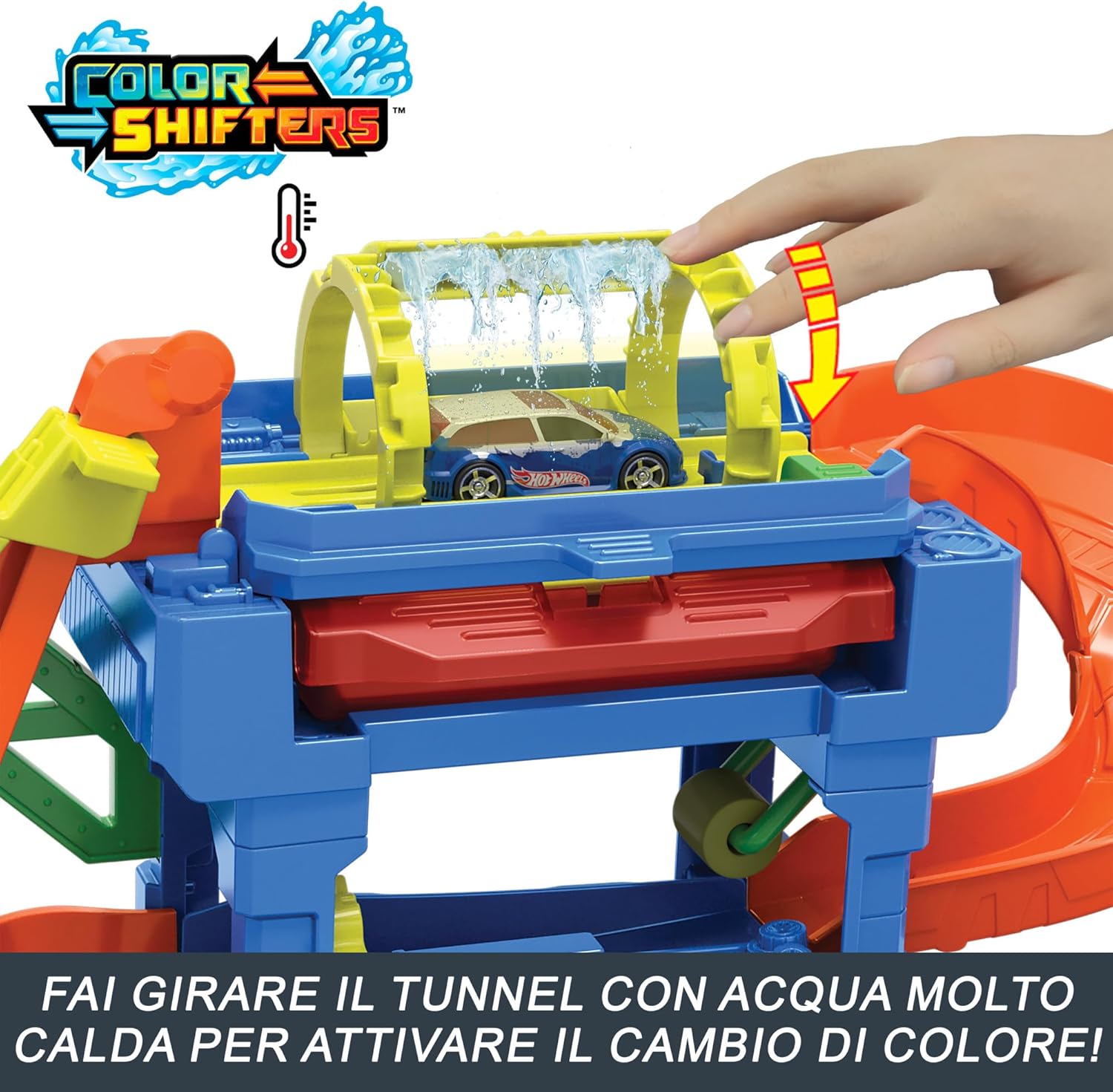 Mattel Hot Wheels Autolavaggio Cambia Colore  Playset -Macchina Color  Shifters
