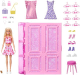 Mattel Barbie Armadio dei Sogni con Bambola Playset Closet 3 Vestiti & acc.