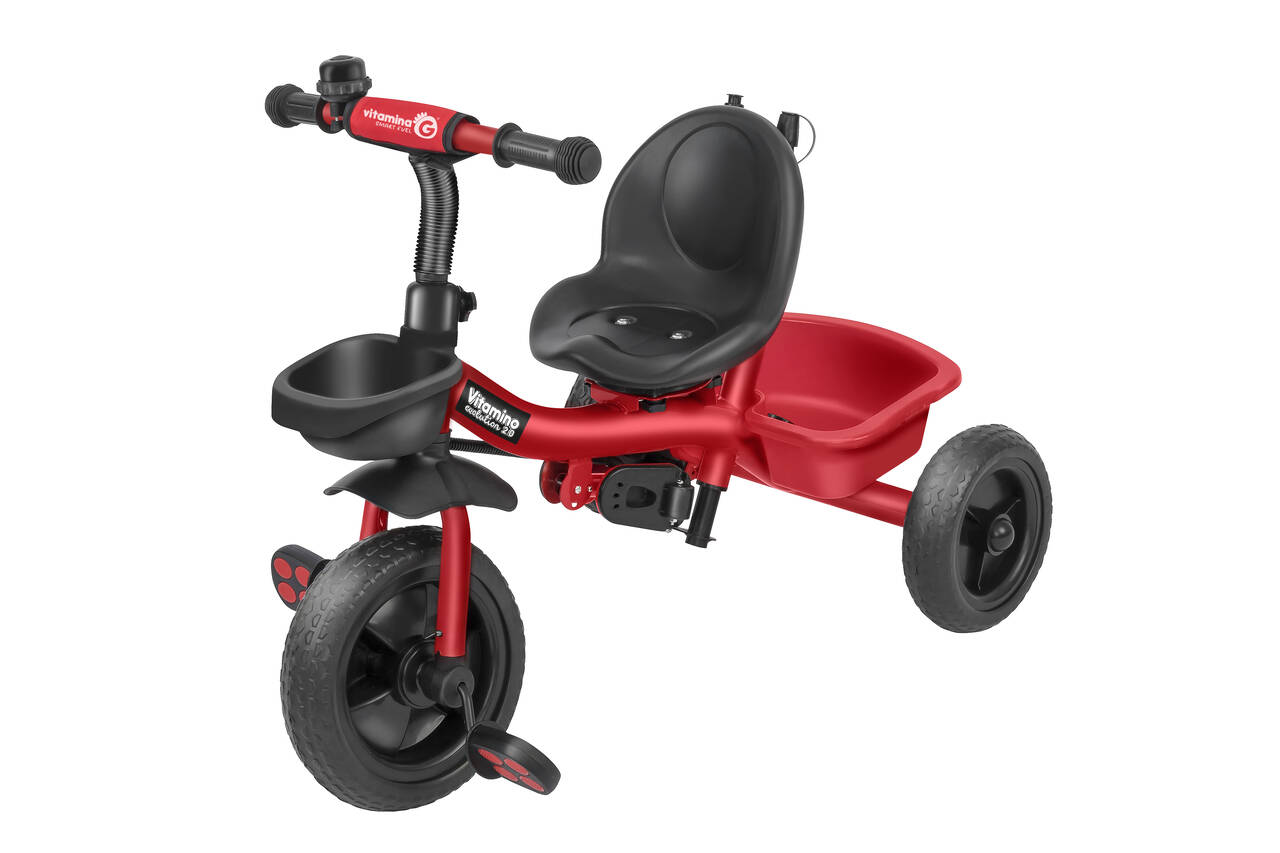 Globo 05621 Triciclo Evolutivo 5 in 1 . Passeggino e Triciclo in Metallo Rosso