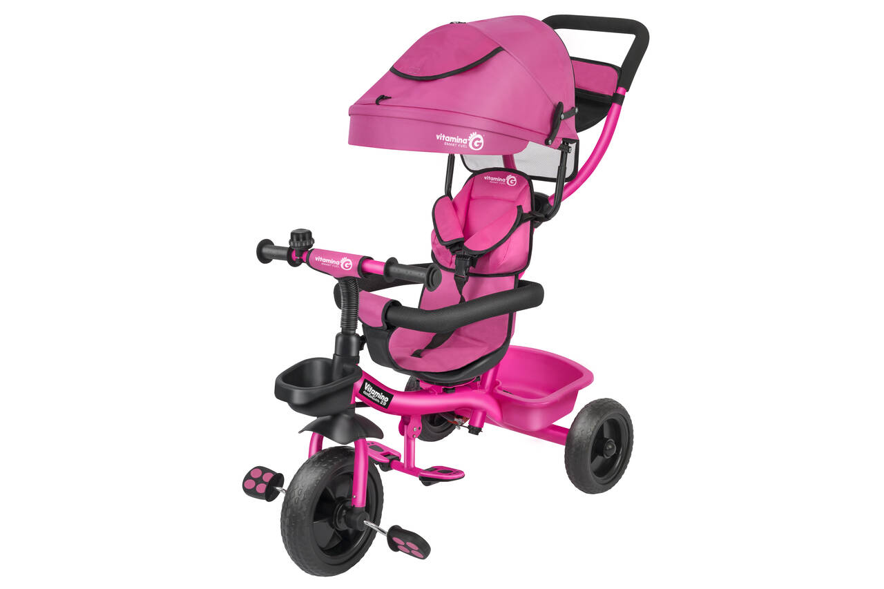 Globo  05619  Triciclo Evolutivo 5 in 1 . Passeggino e Triciclo in Metallo rosa